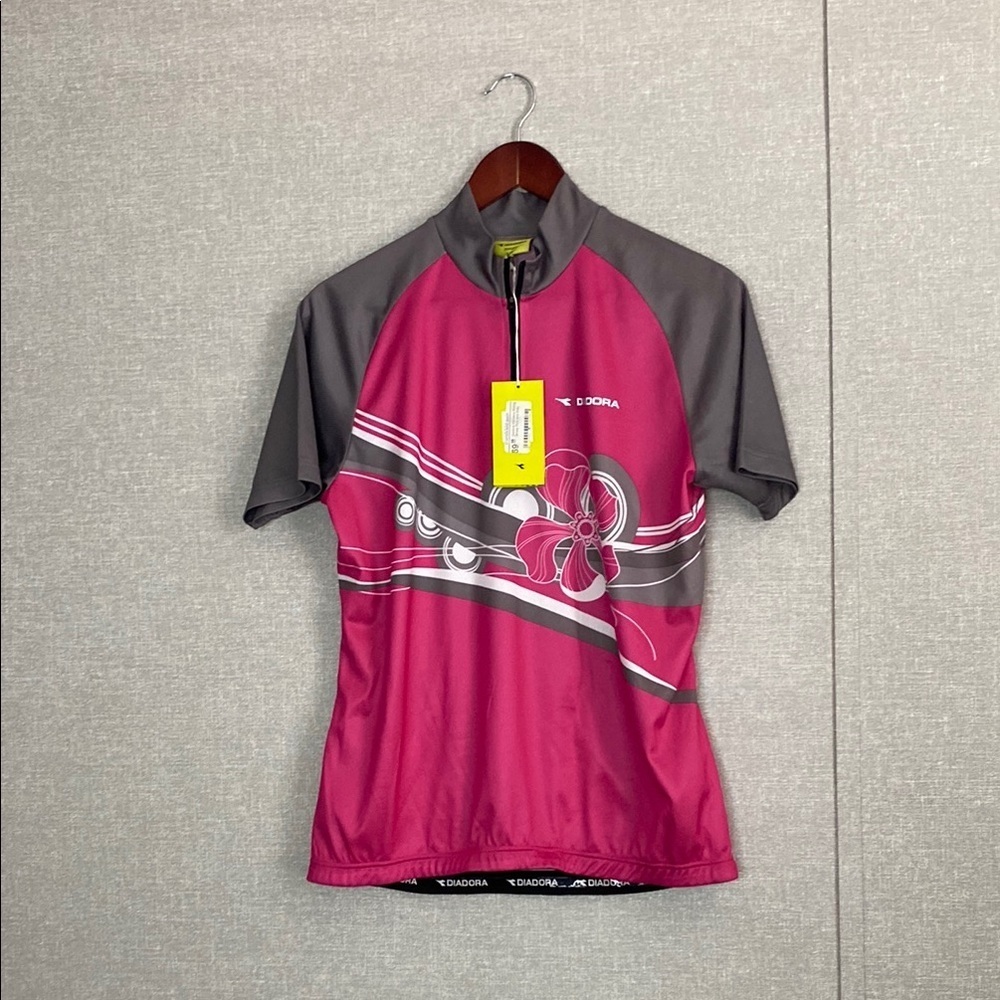 NWT Diadora Pink, Gray and White Riding Jersey